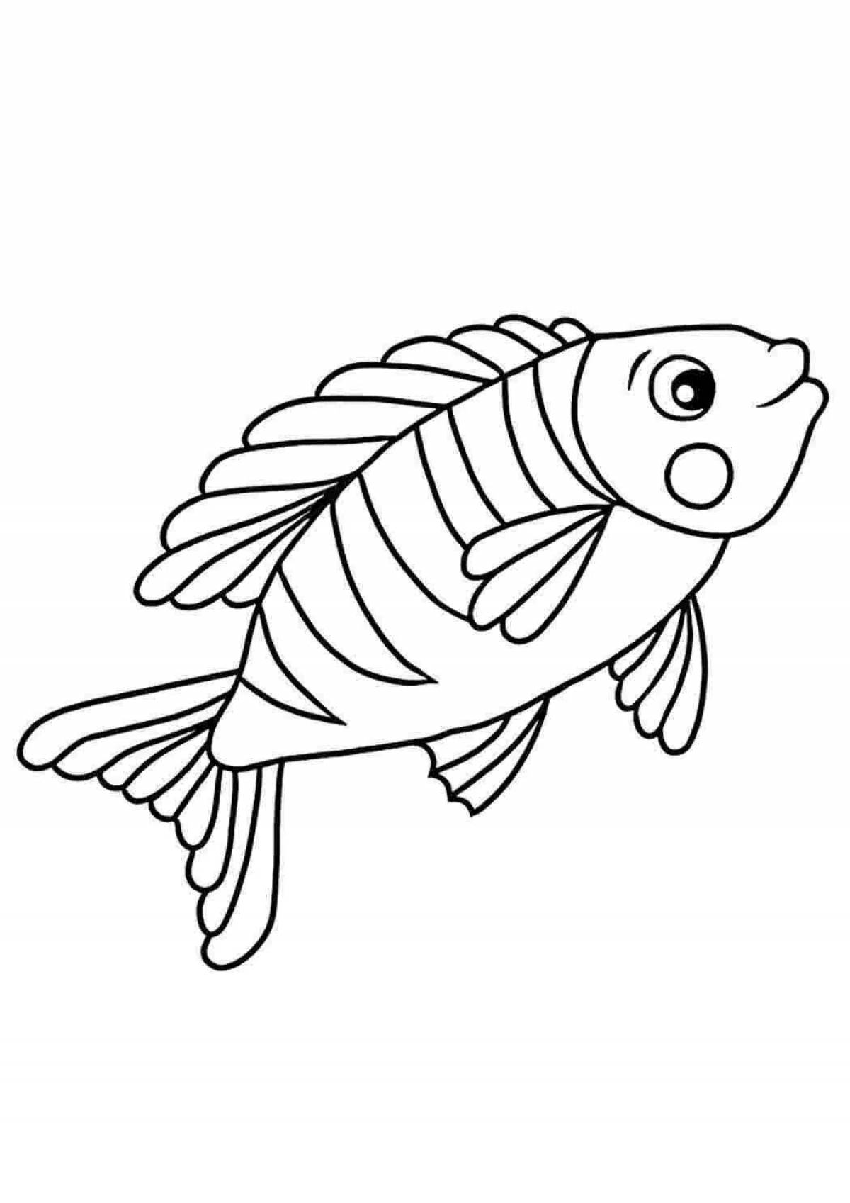 Coloring book gorgeous crucian