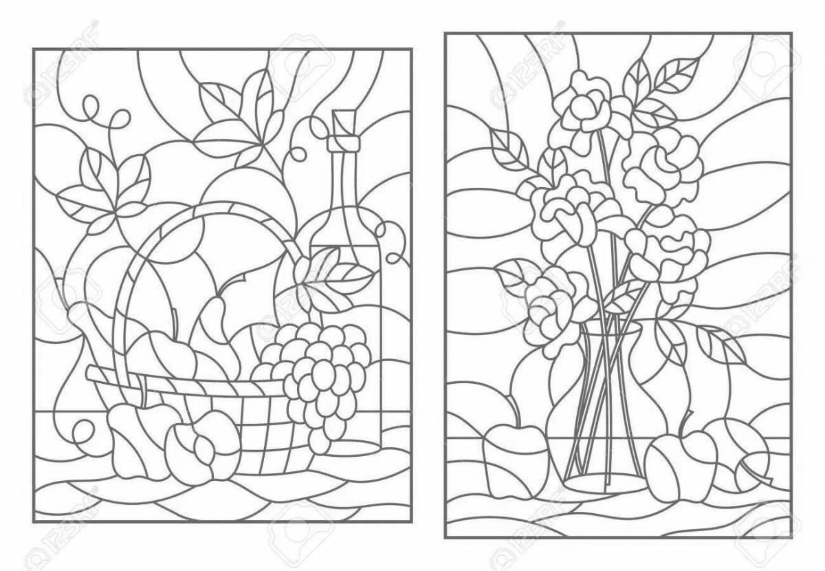 Colorful still life coloring book