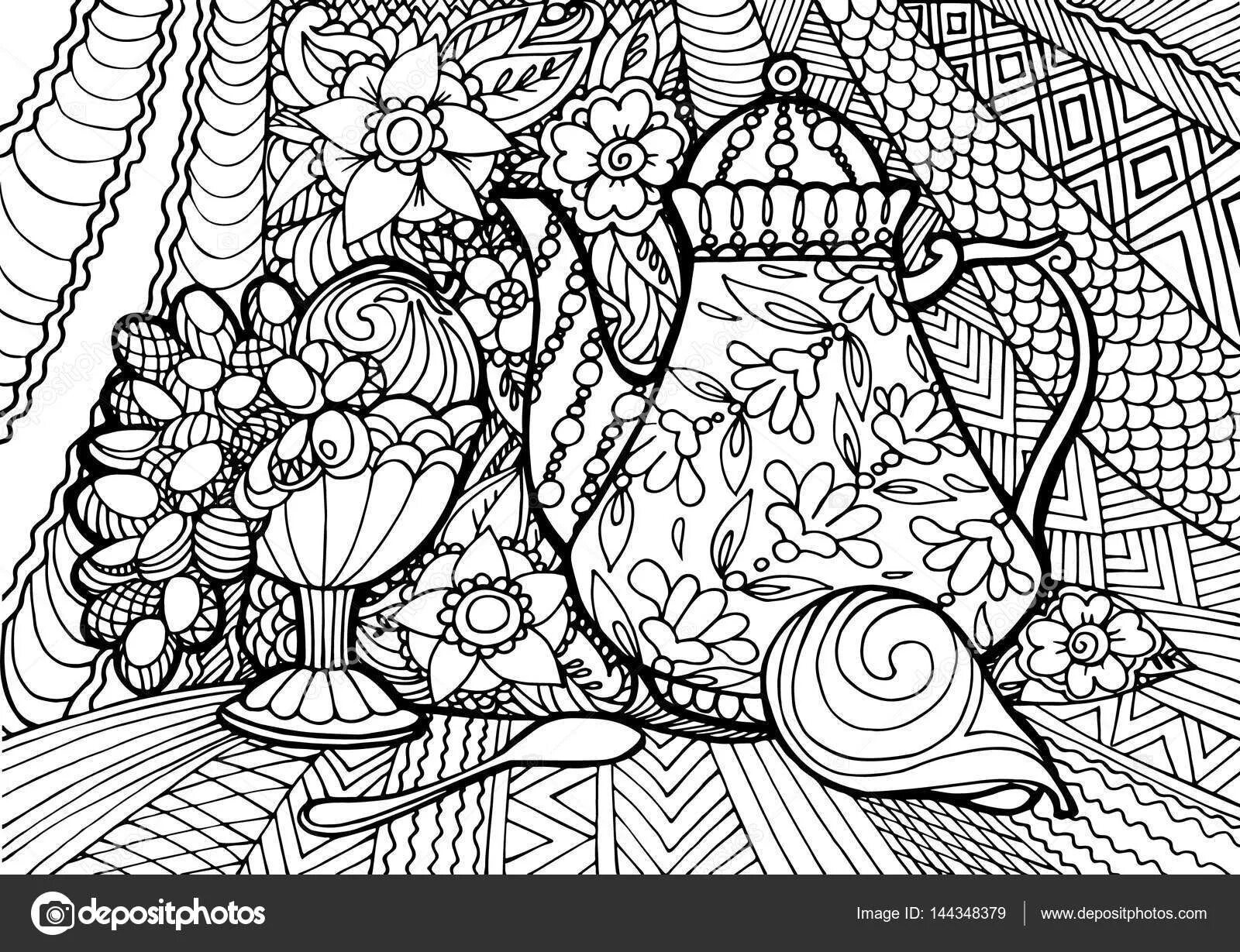 Coloring book luxury still life
