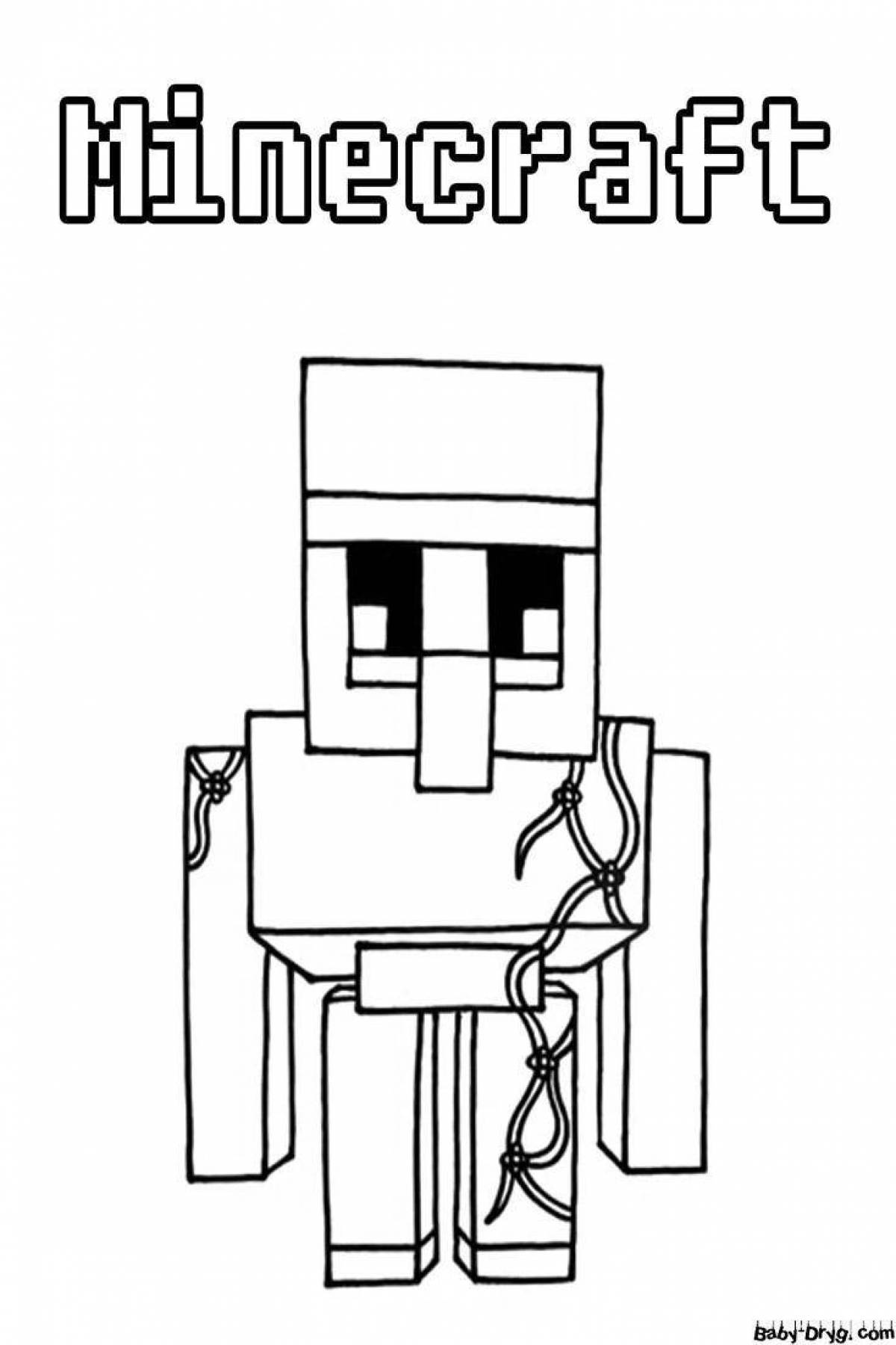 Creative minecraft panda coloring page