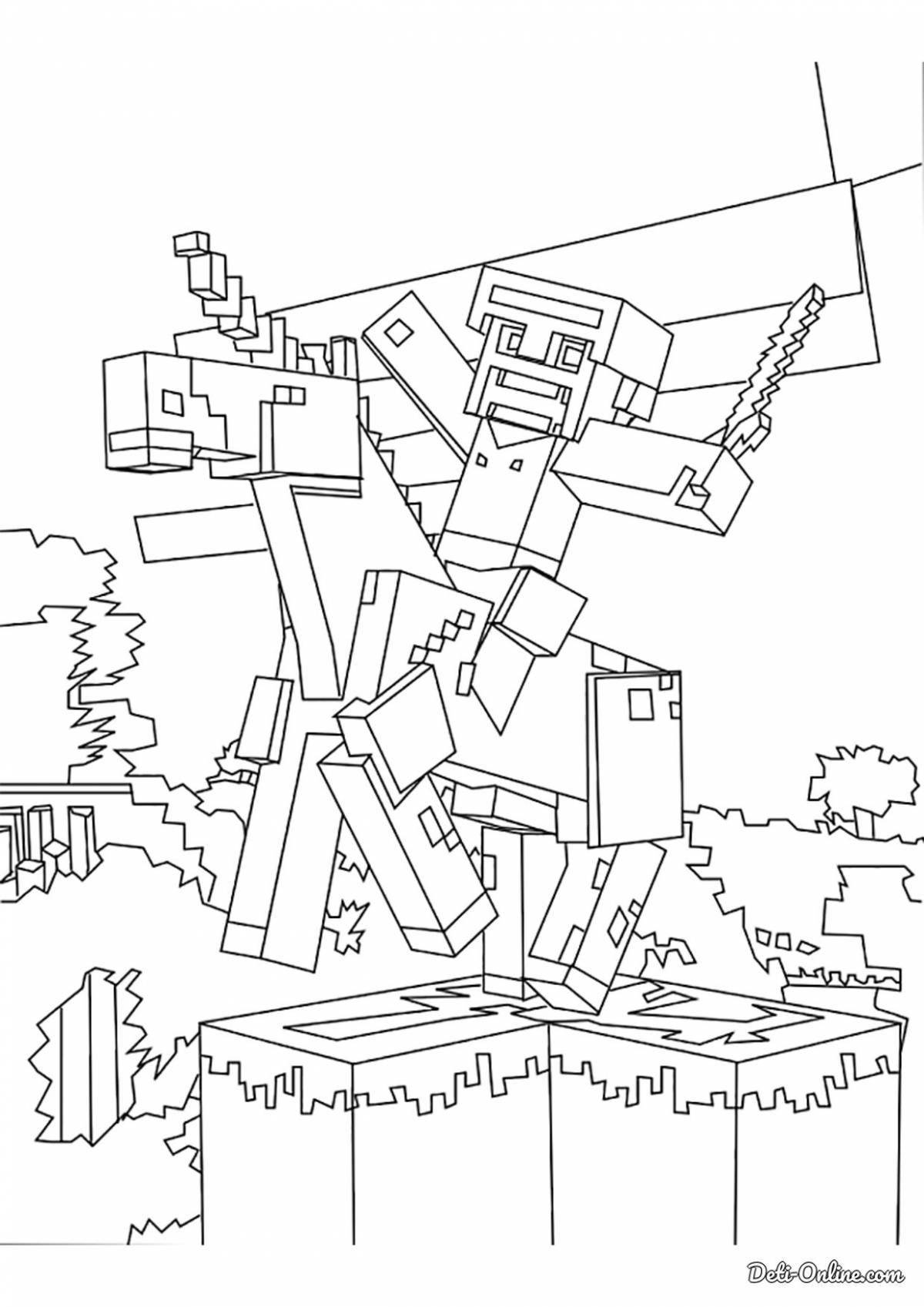 Minecraft panda weird coloring page