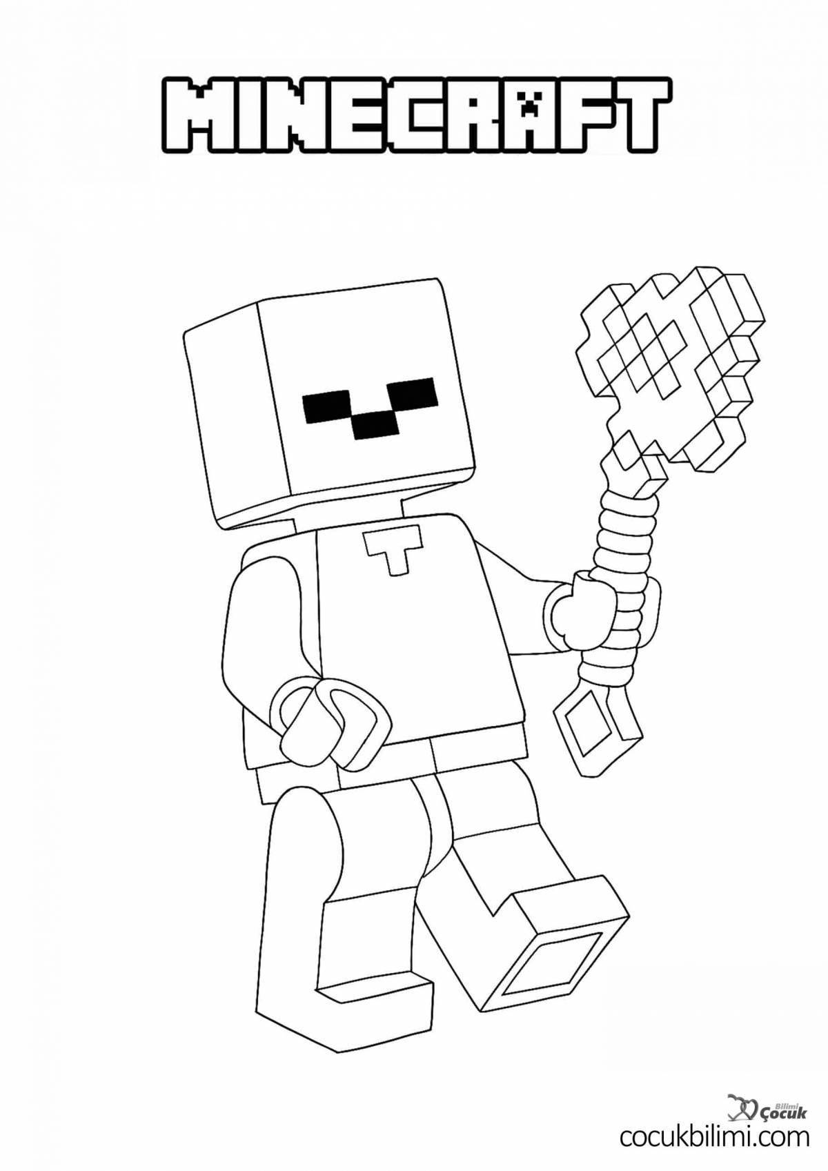 Color minecraft panda coloring page