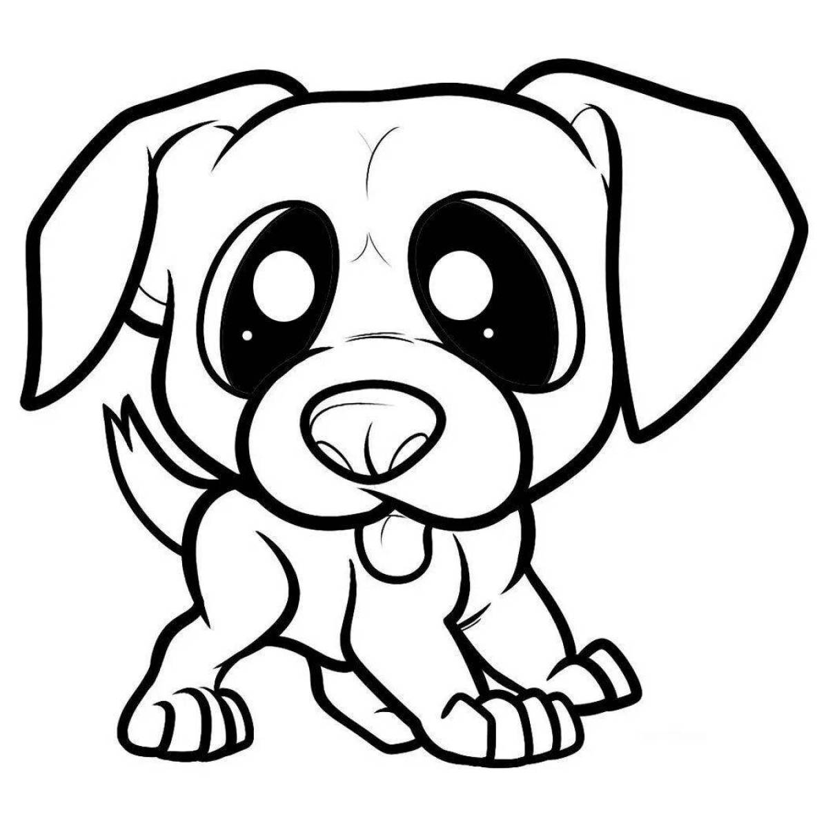 Раскраска Сладкая милая собачка-раскраска