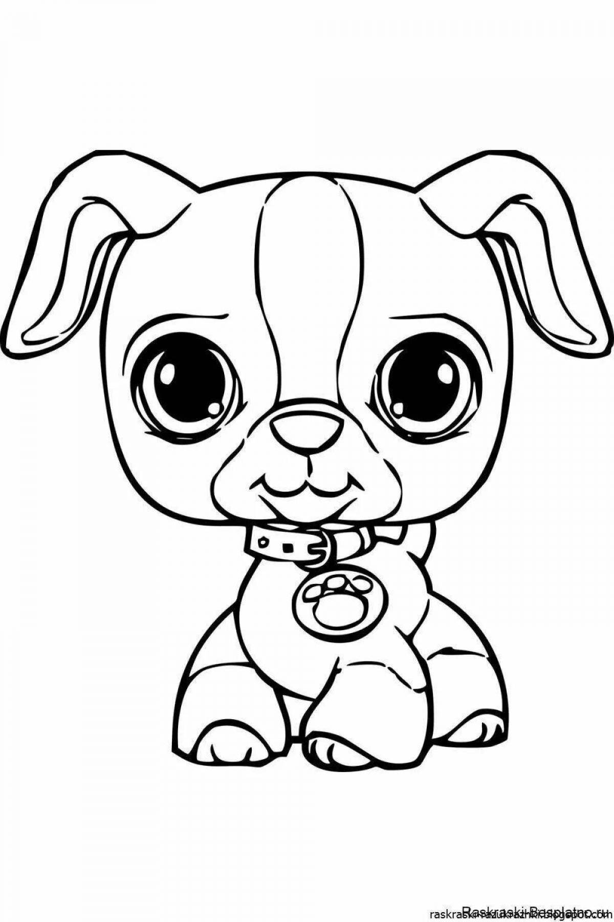 Coloring page naughty cute dog