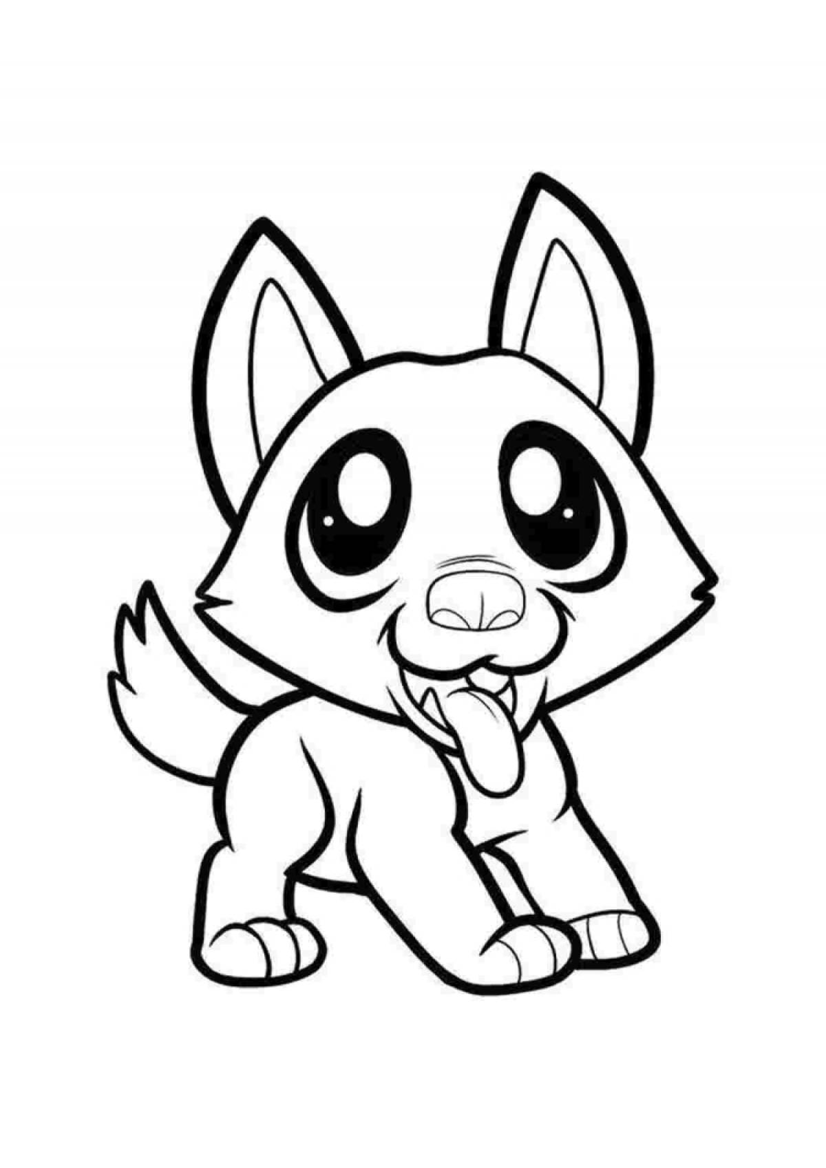 Coloring page friendly cute dog
