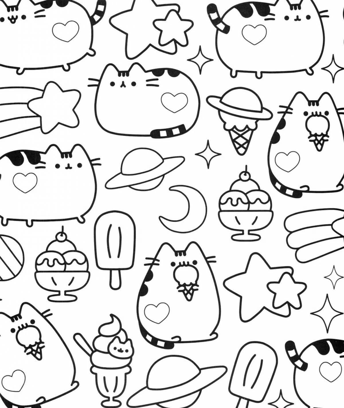 Cute pusheen mini coloring book