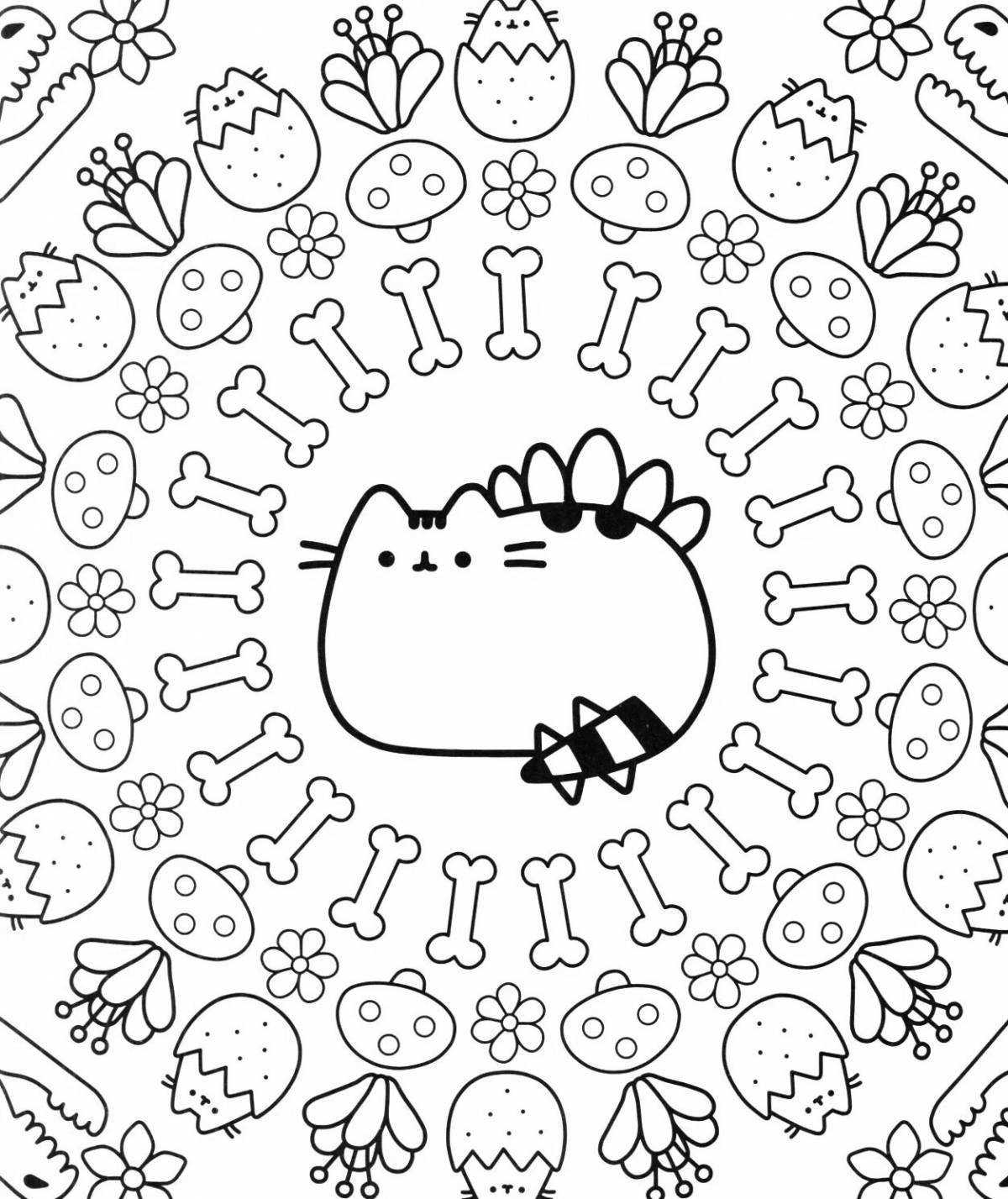 Pusheen's quirky mini coloring book