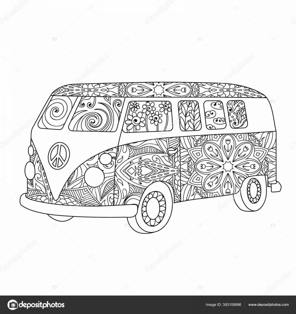 Coloring page joyful anti-stress cars