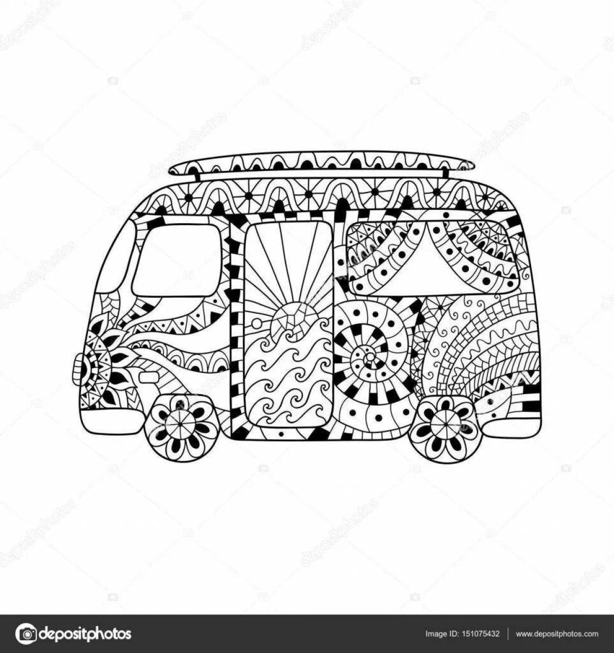 Coloring page exciting anti-stress cars