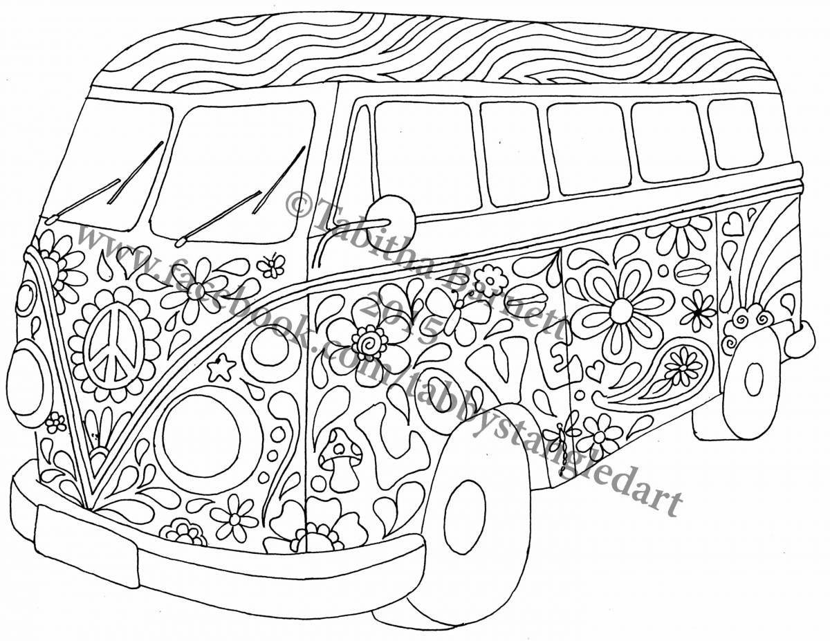 Coloring page for alluring anti-stress cars