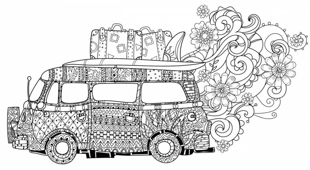 Fancy anti-stress cars coloring book