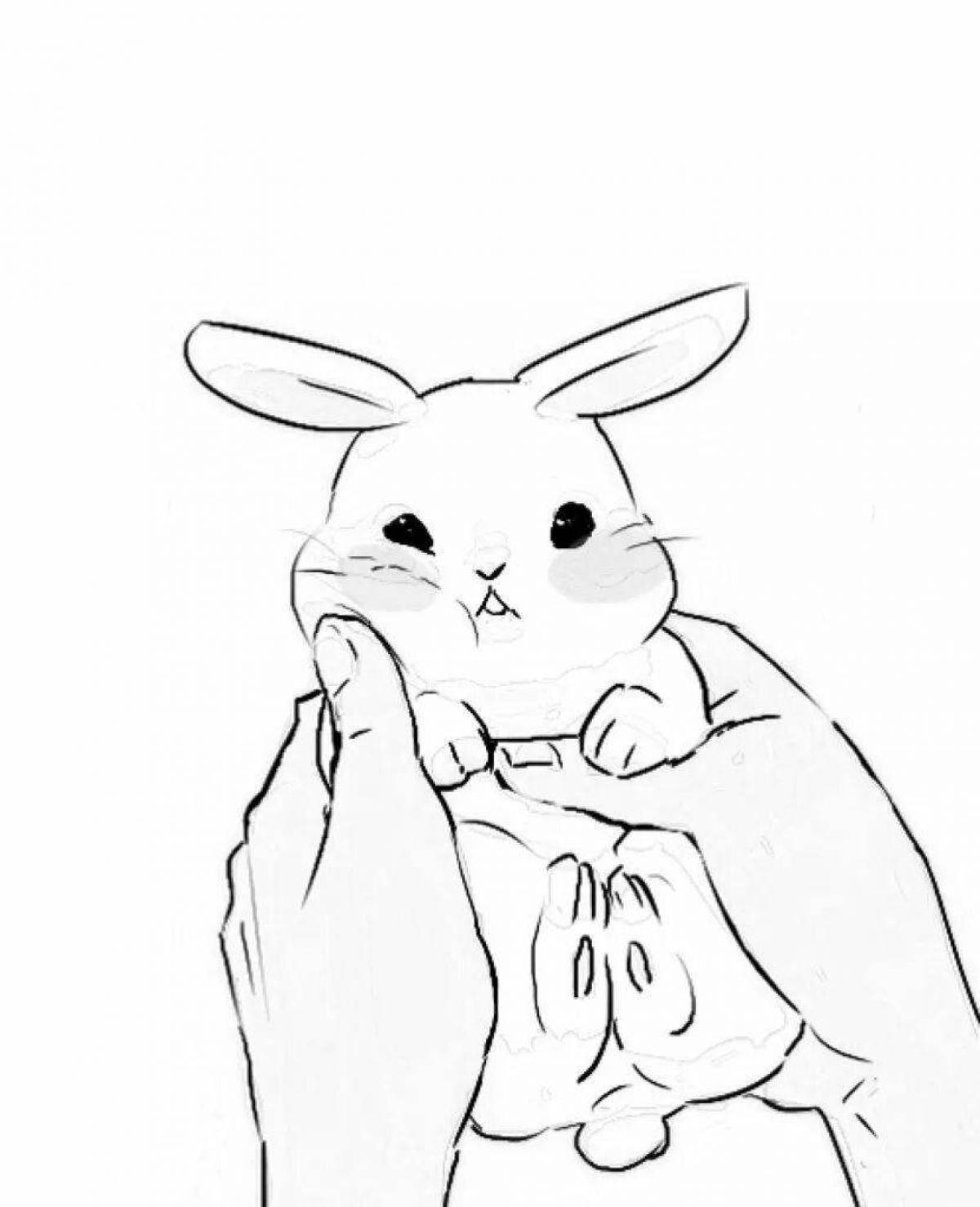 Раскраска милый аниме кролик