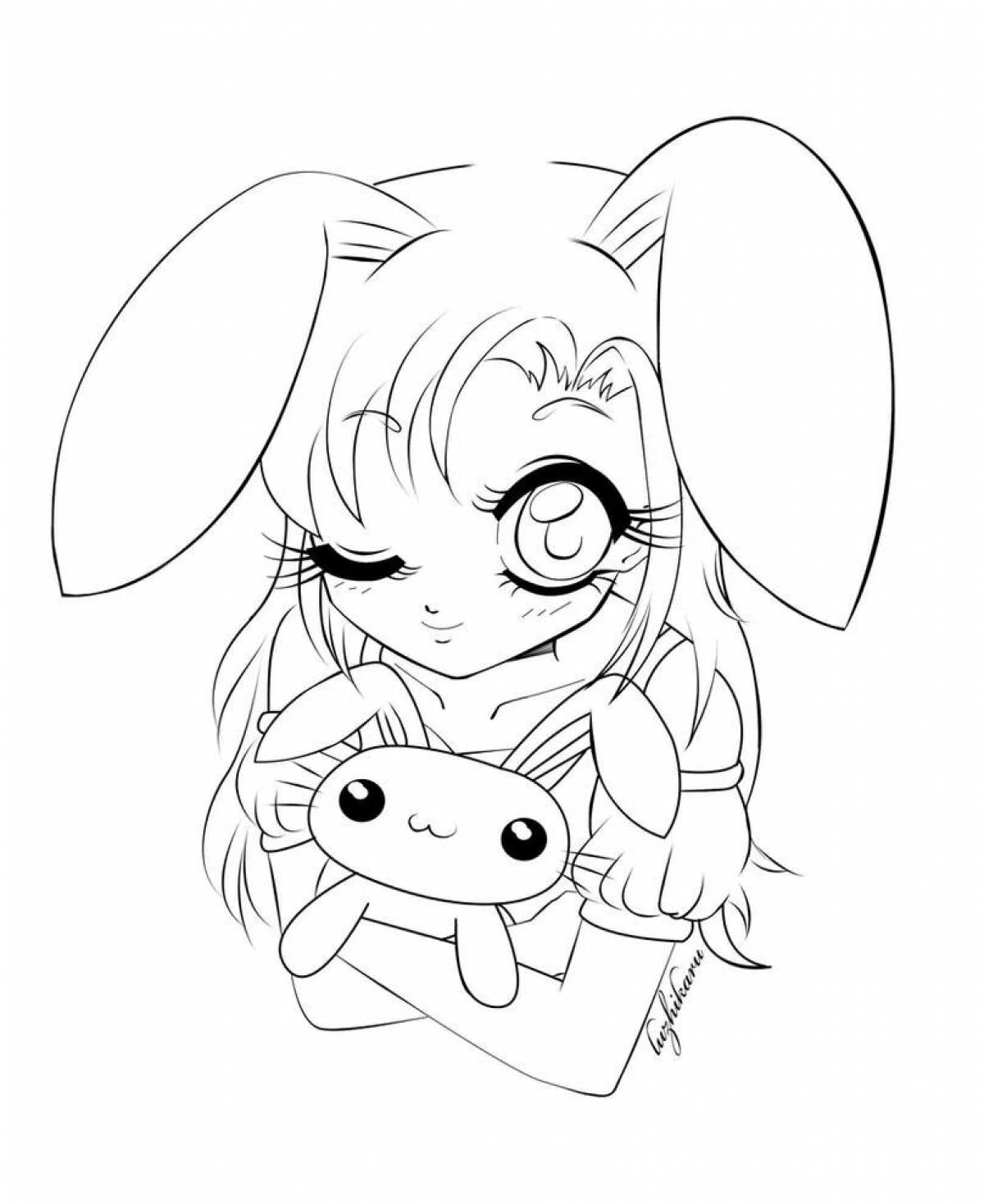 Coloring live anime rabbit