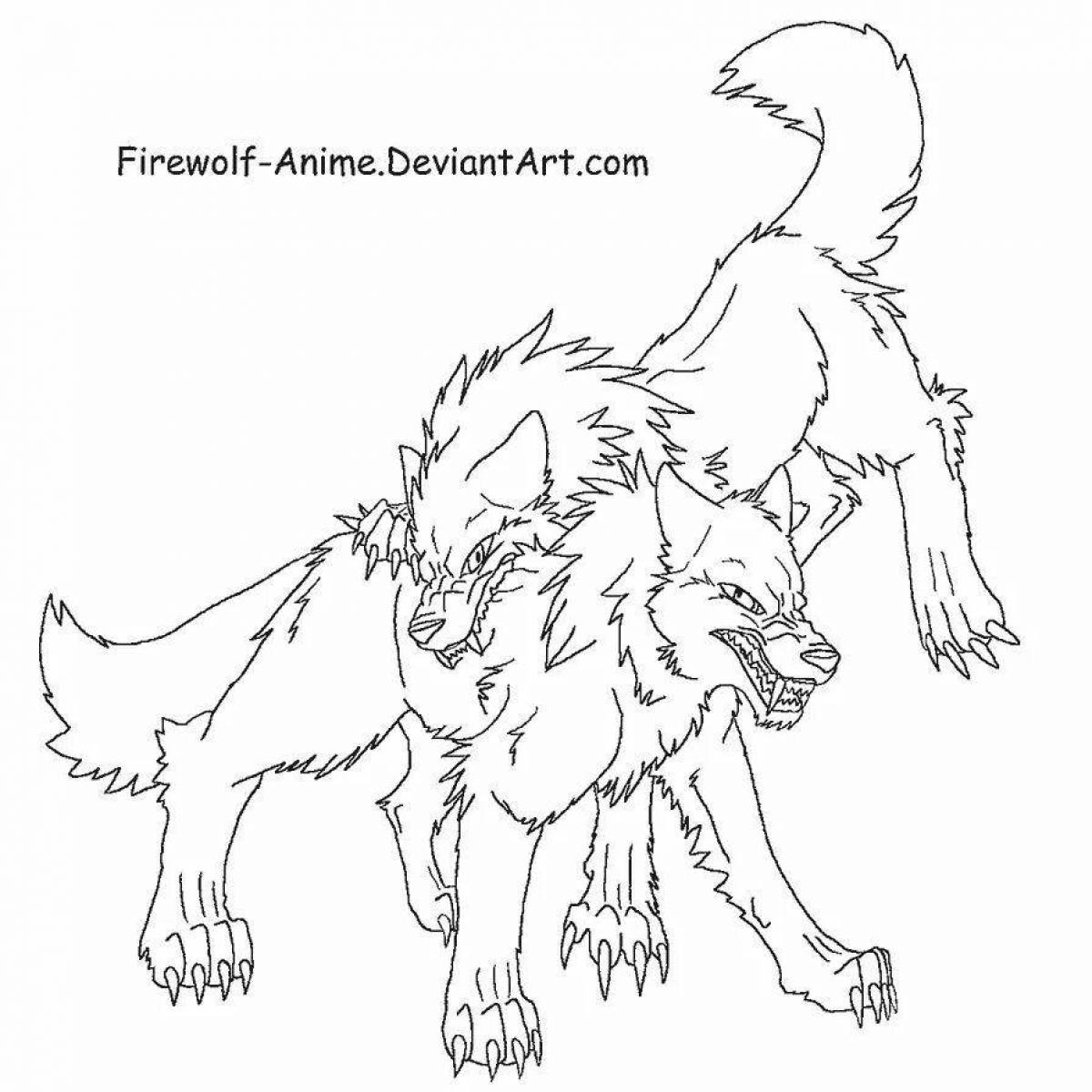 Charming pack of wolves coloring book