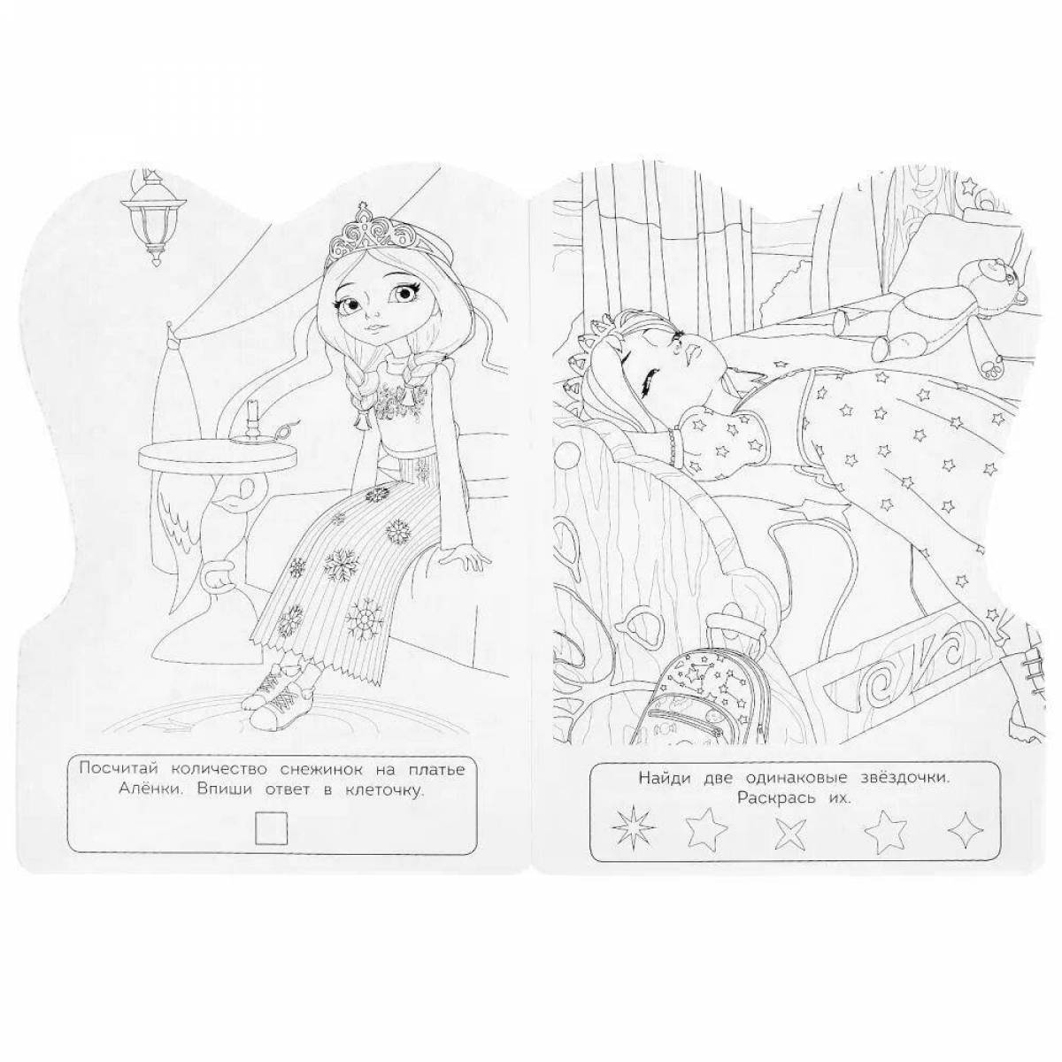 Bright princesses are preparing coloring pages