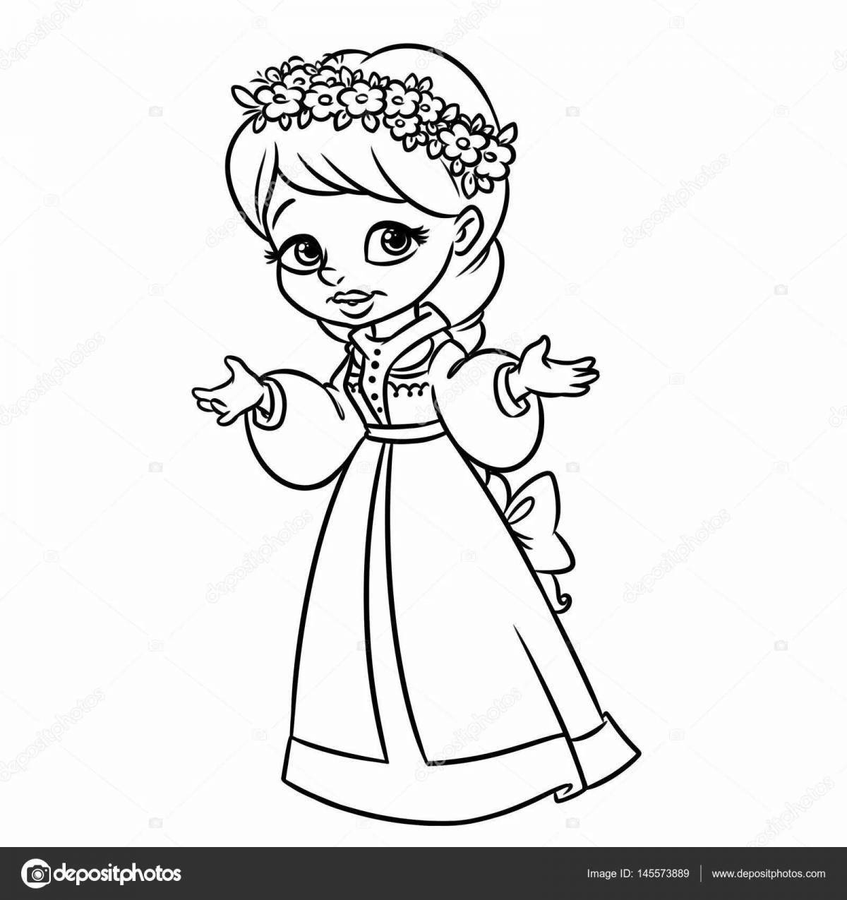 Gorgeous princesses are preparing coloring pages