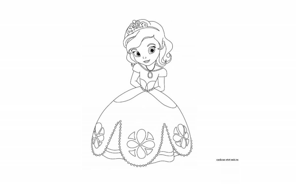 Animated princesses are preparing coloring pages