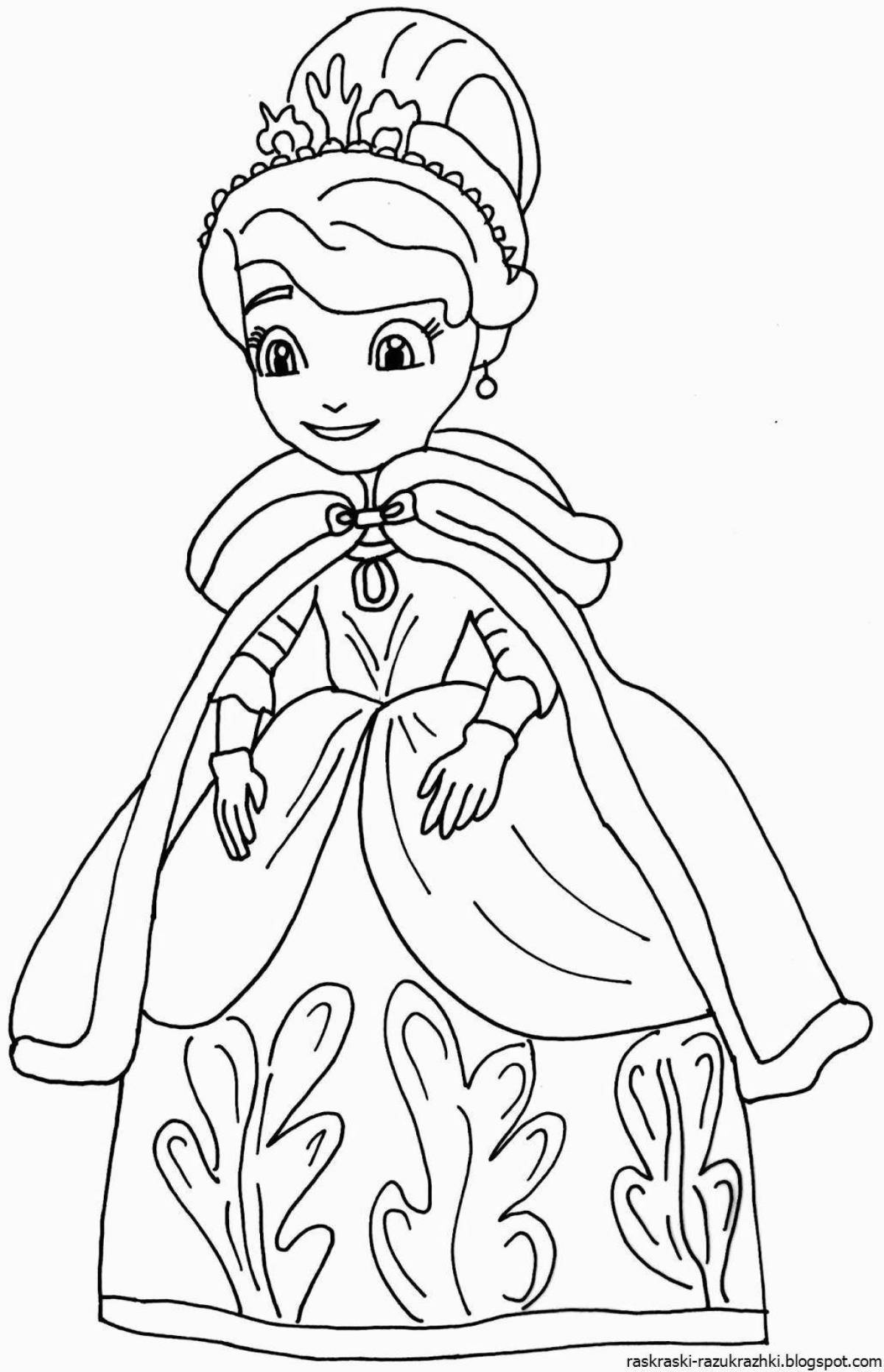Cute princesses are preparing coloring pages