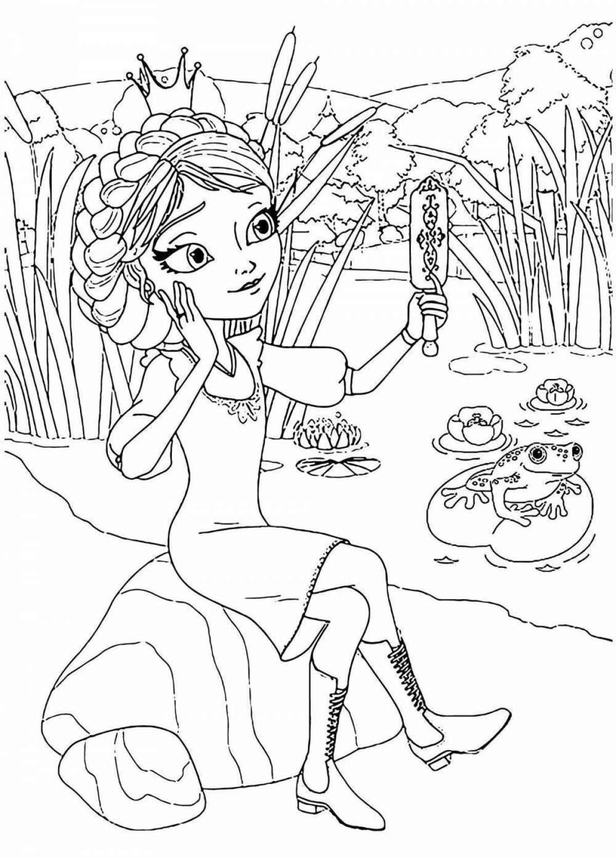 Holiday princesses are preparing coloring pages