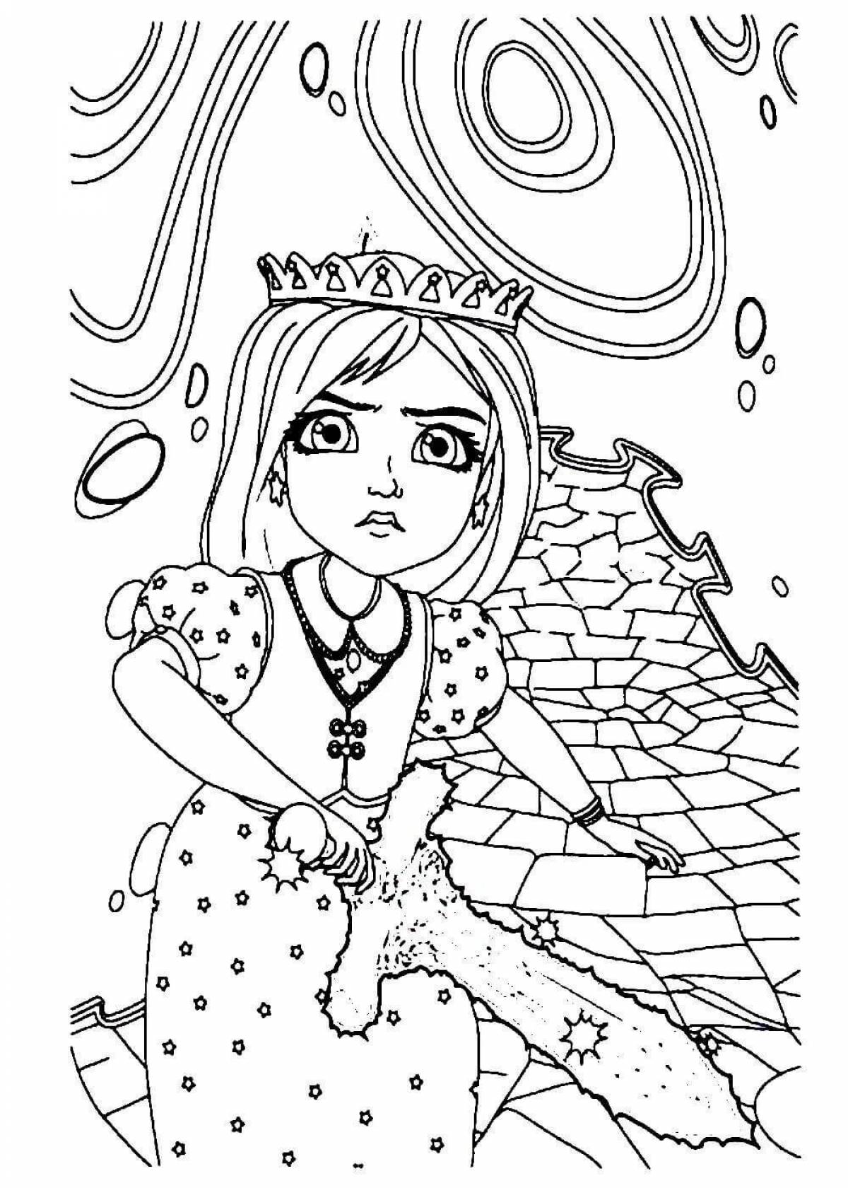 Entertaining princesses are preparing coloring pages