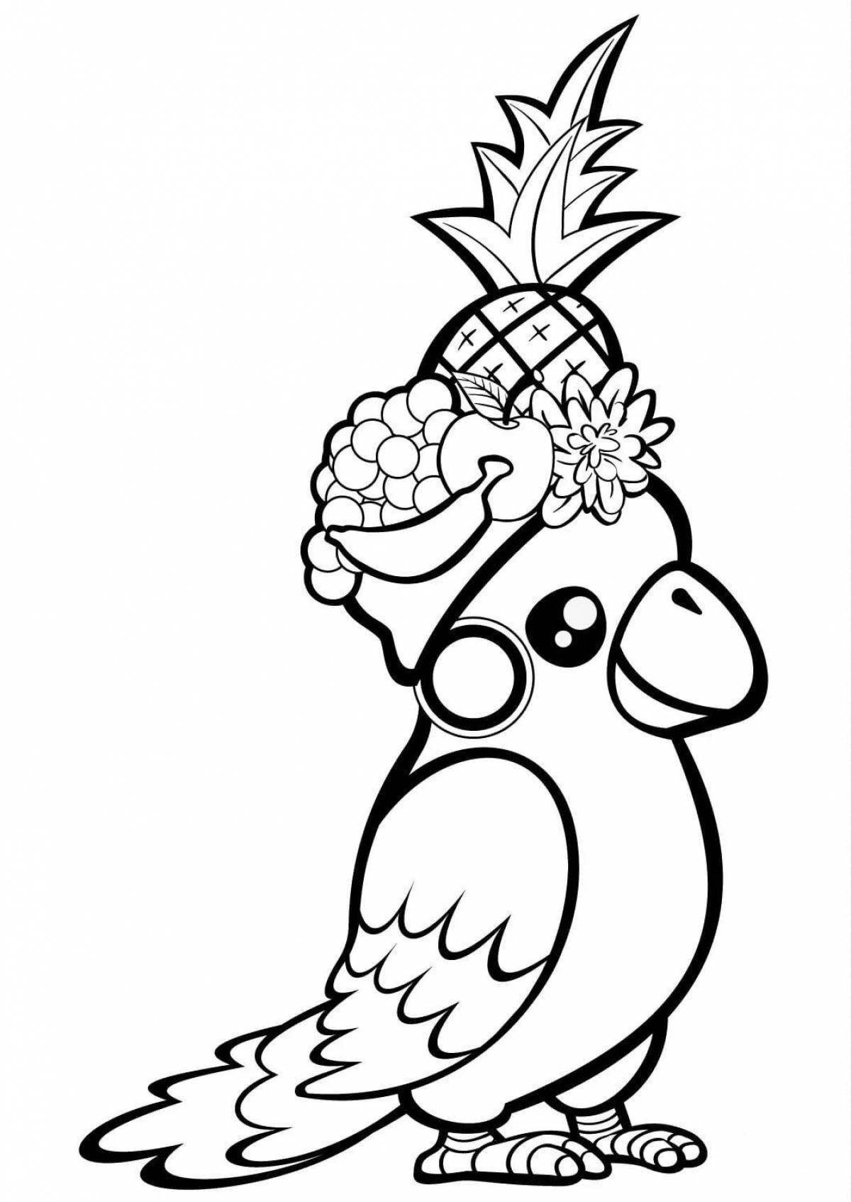 Coloring page gorgeous christmas bird