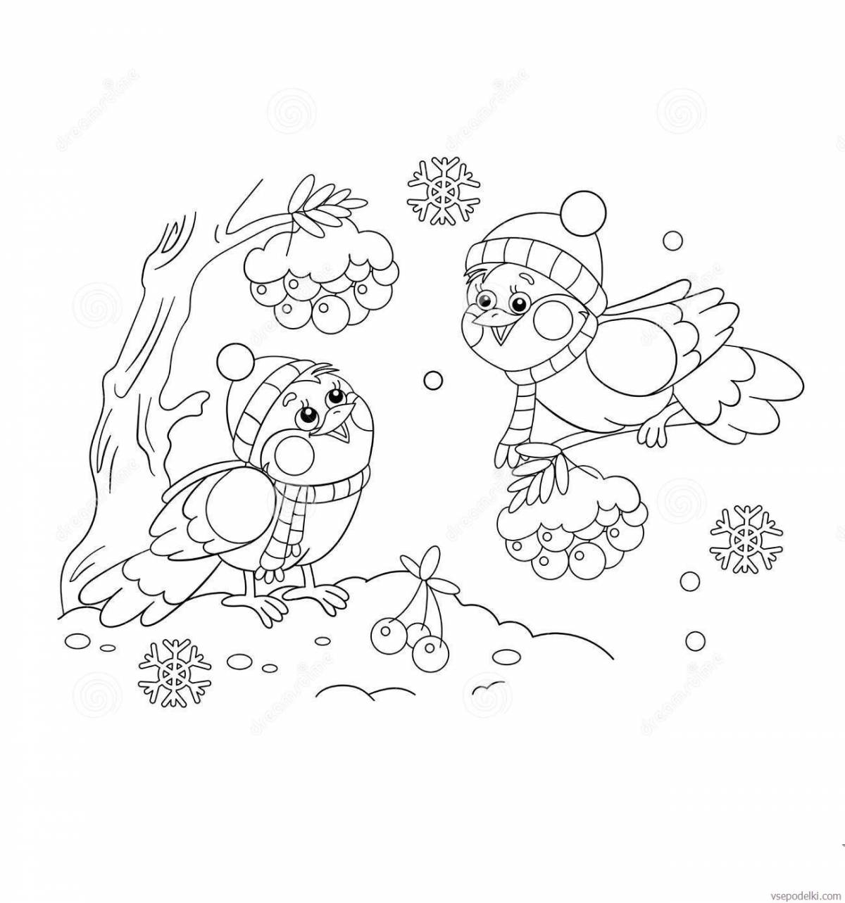 Coloring page dazzling christmas bird