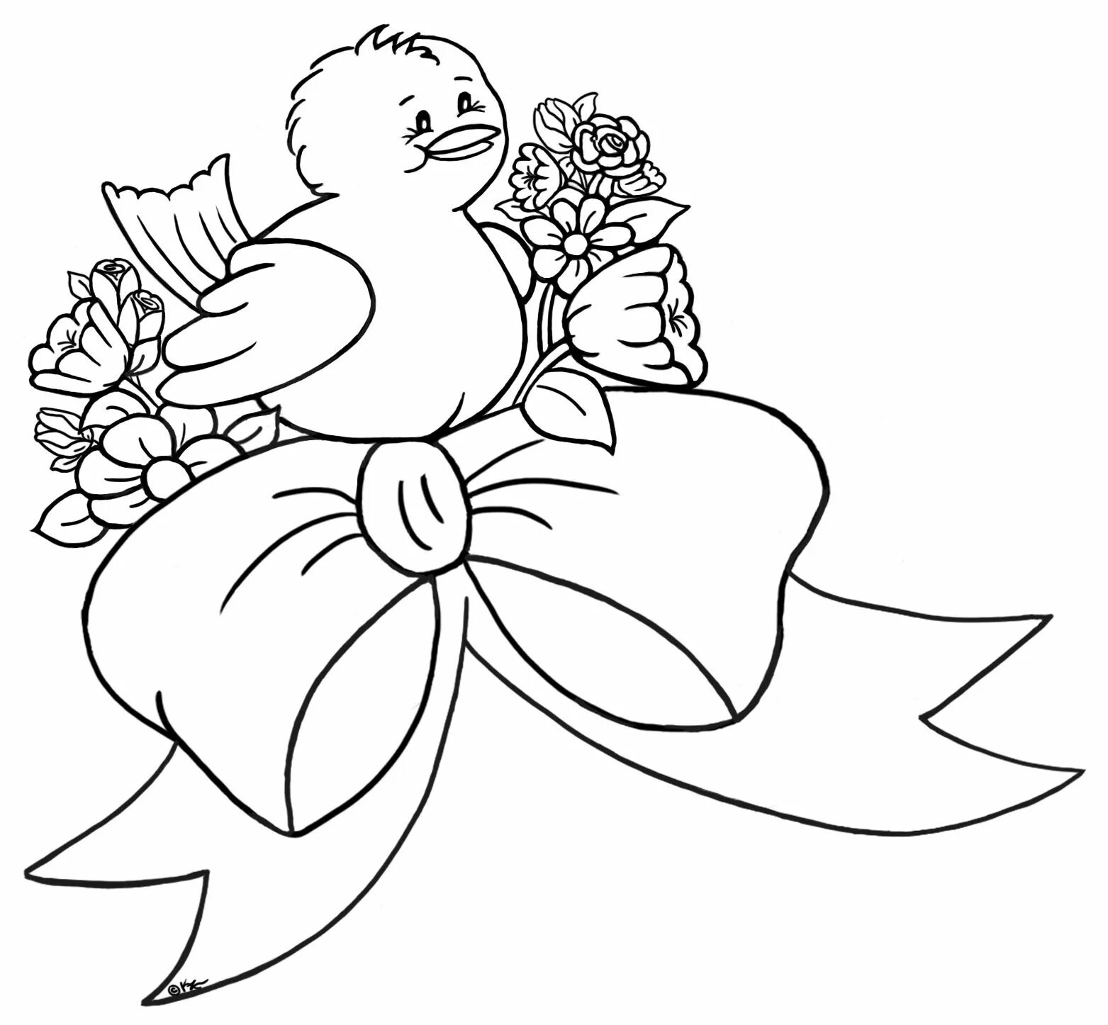 Royal christmas bird coloring page