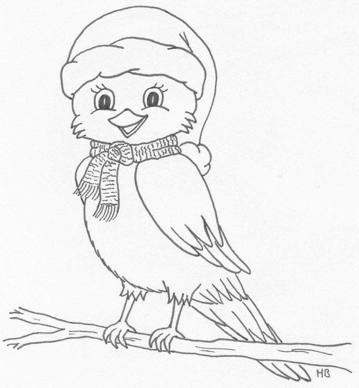 Rampant Christmas bird coloring page