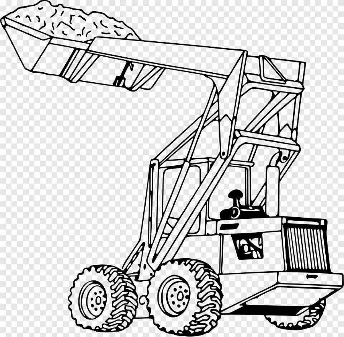 Bright Loader Tractor Coloring Page