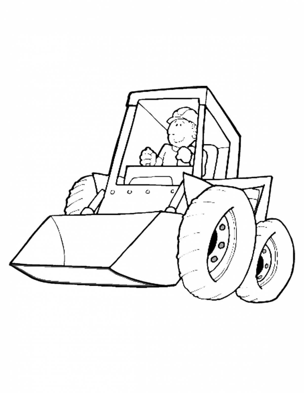 Fancy tractor loader coloring page
