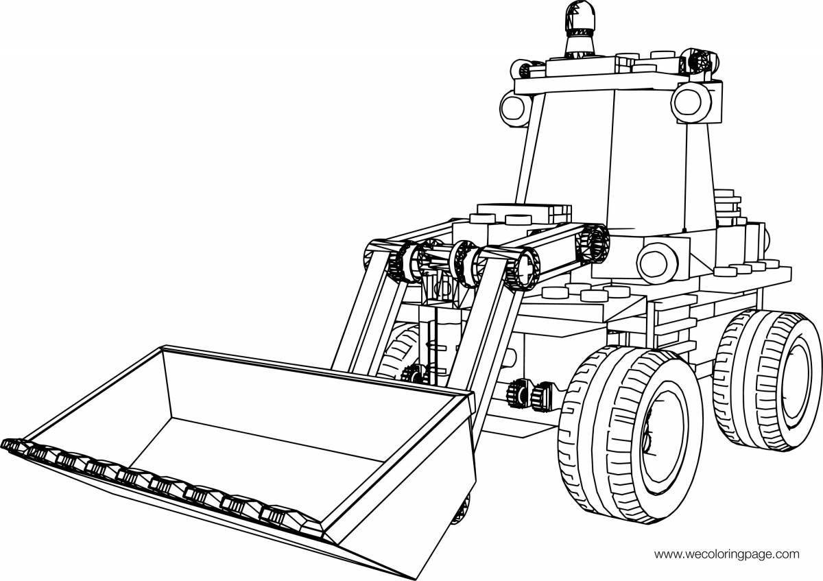 Imaginative tractor loader coloring page