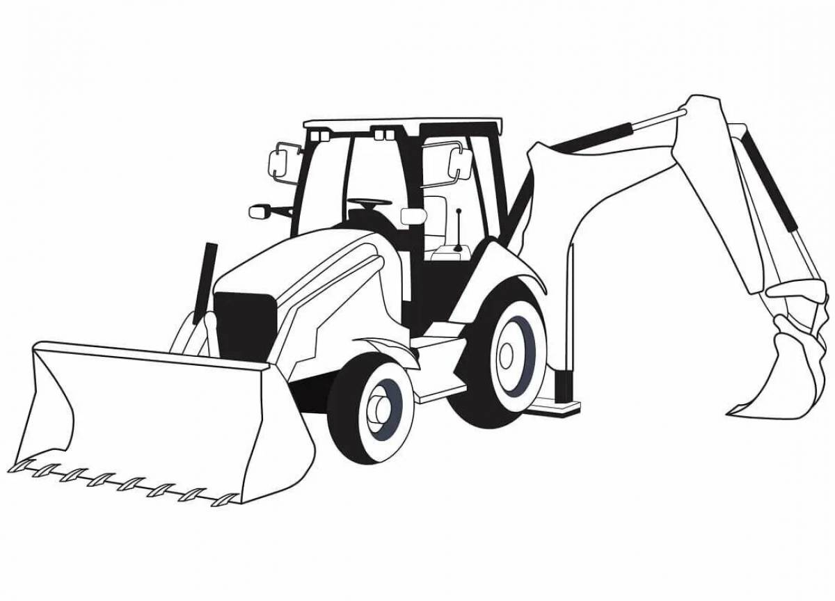 Coloring page fascinating tractor loader