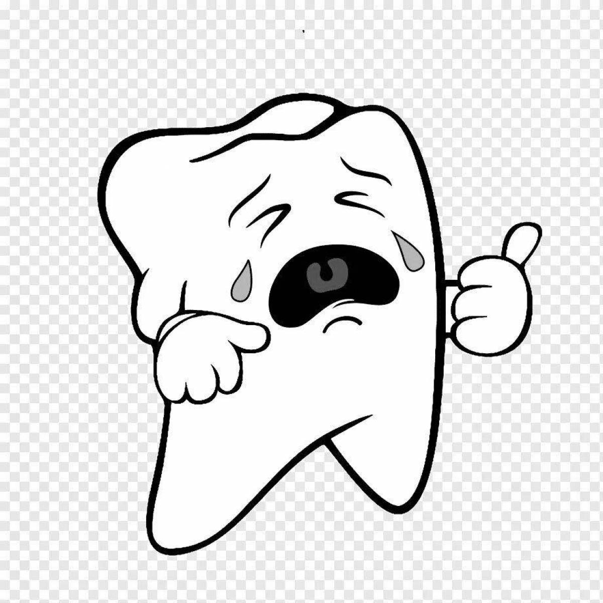 Sad tooth coloring book