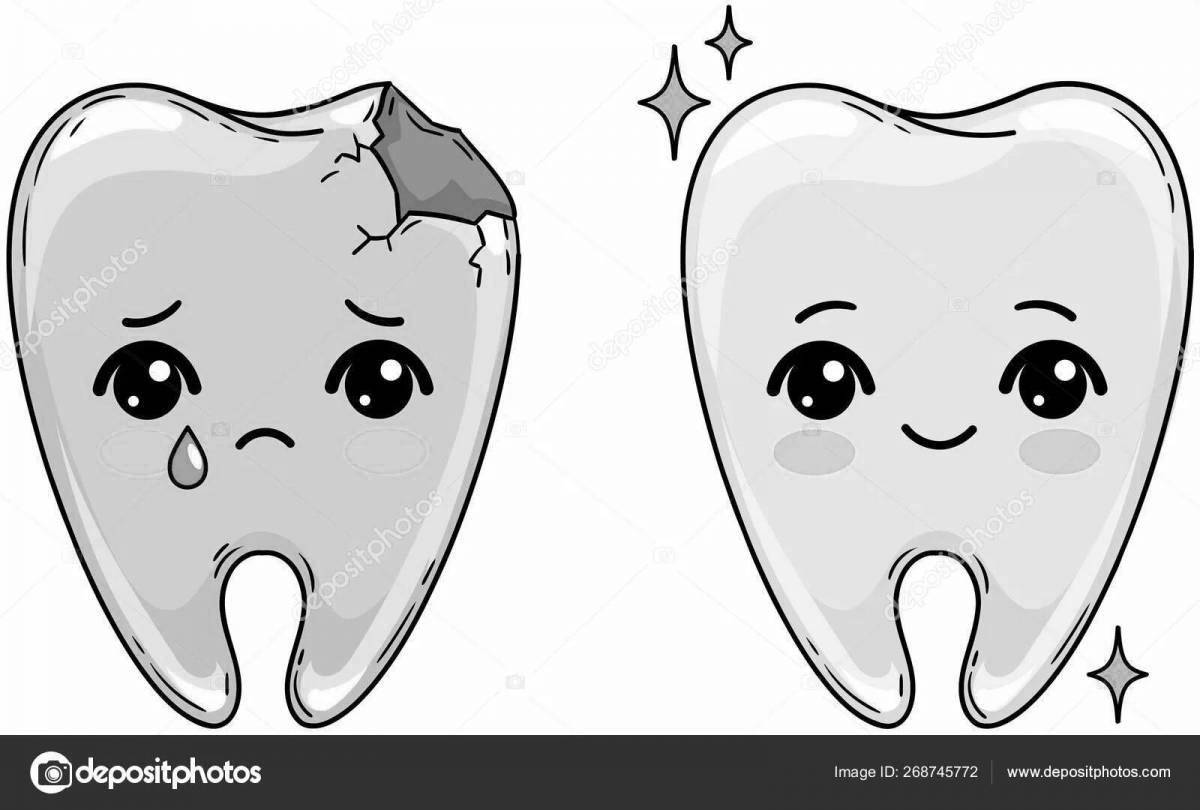 Inconsolable sad tooth coloring book