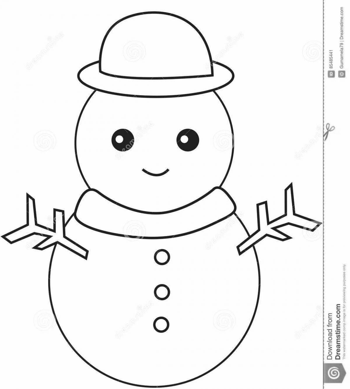 Coloring book bright snowman mask