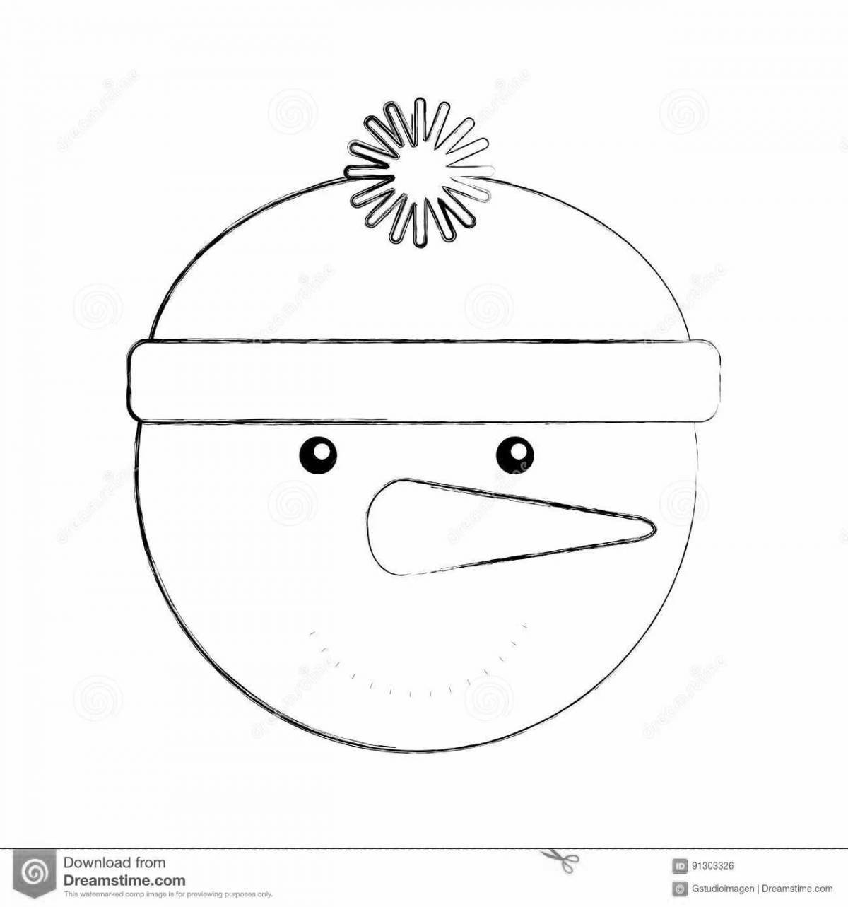 Coloring page magical snowman mask