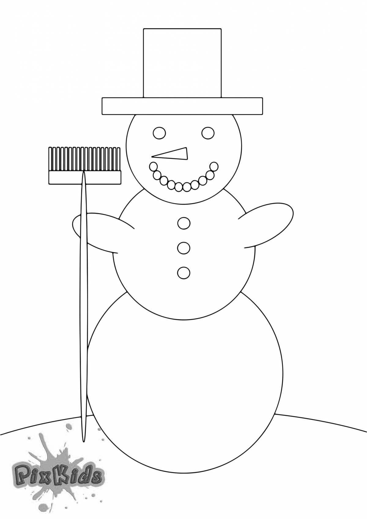 Coloring creative snowman mask