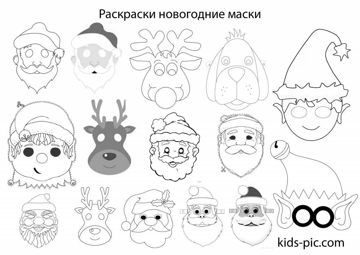 Exciting snowman mask coloring book