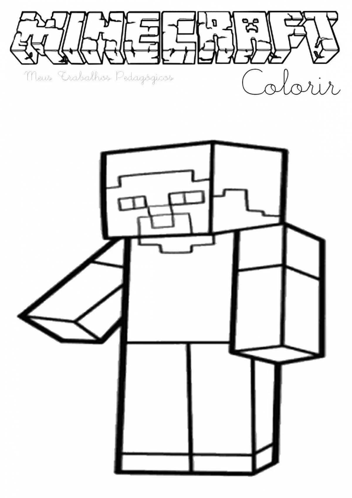 Joy minecraft cake coloring page