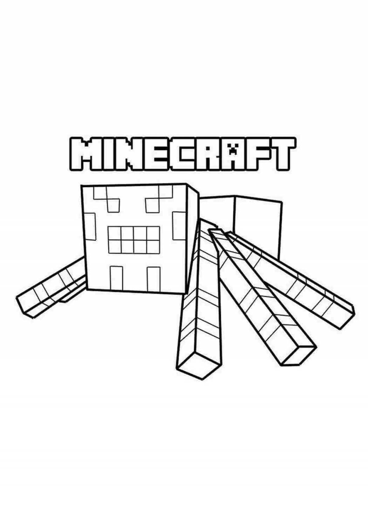 Gorgeous minecraft cake coloring page