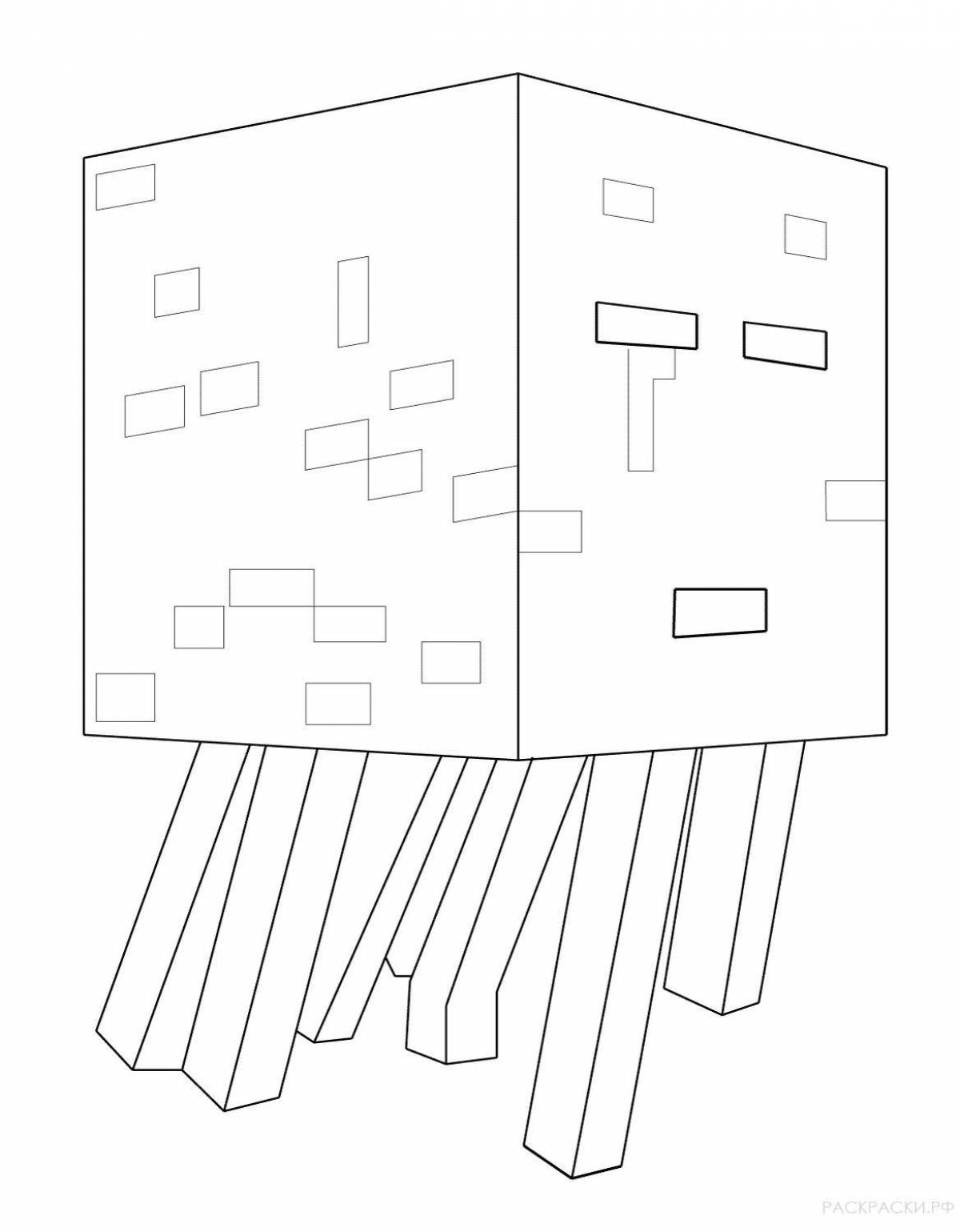 Minecraft hypnotic cake coloring page