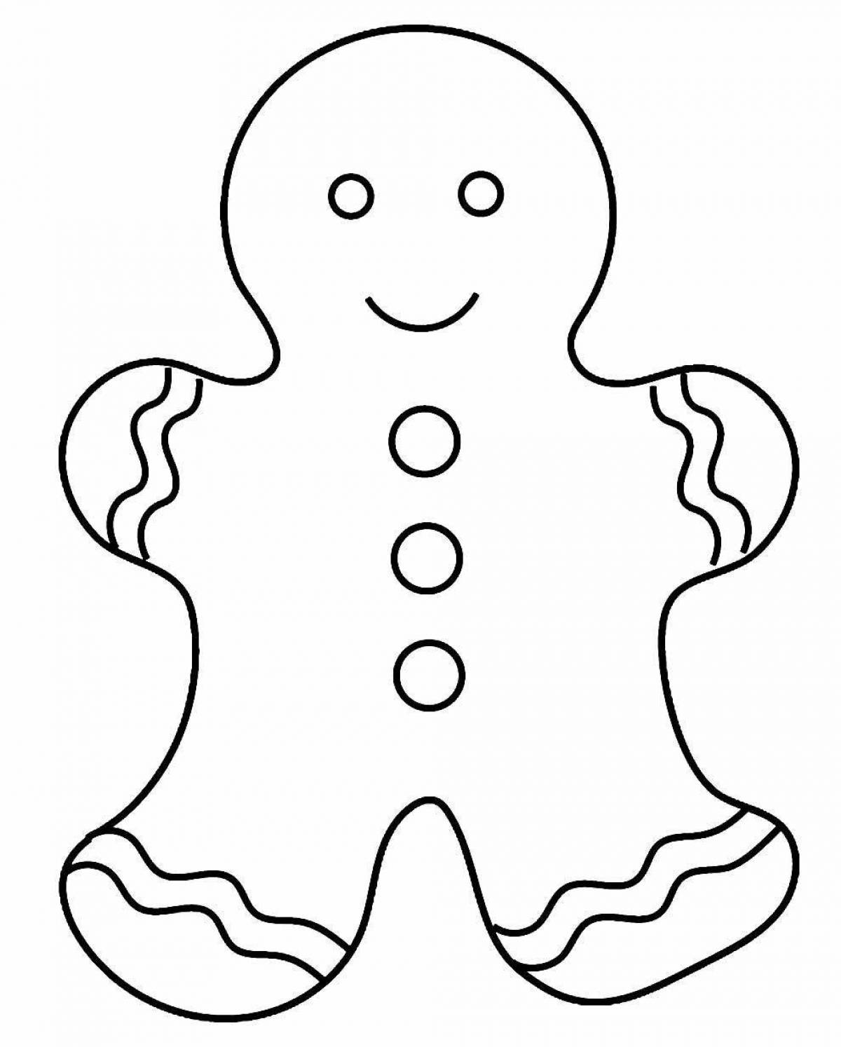 Раскраска Яркое новогоднее печенье-раскраска