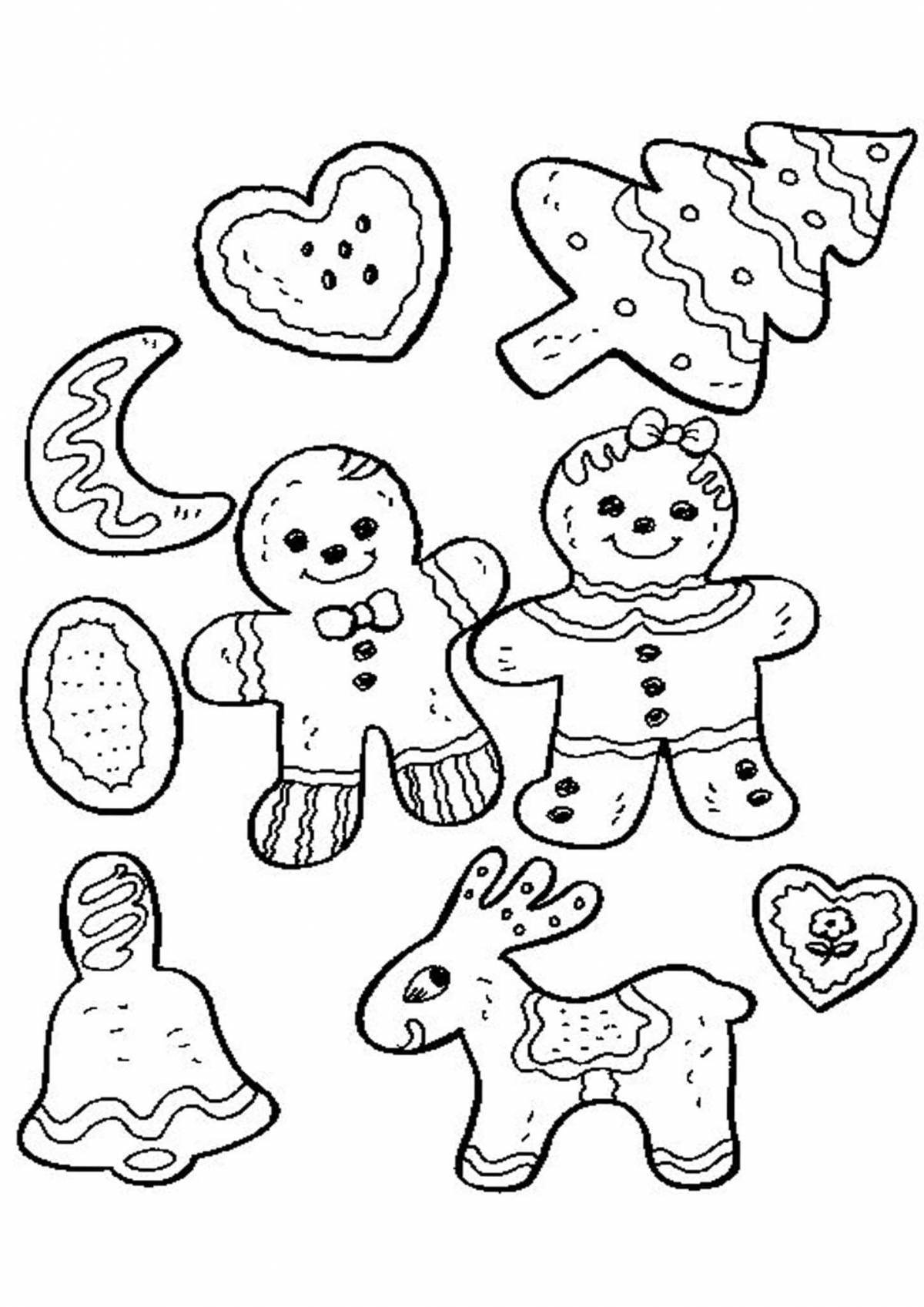 Fancy Christmas cookies coloring page