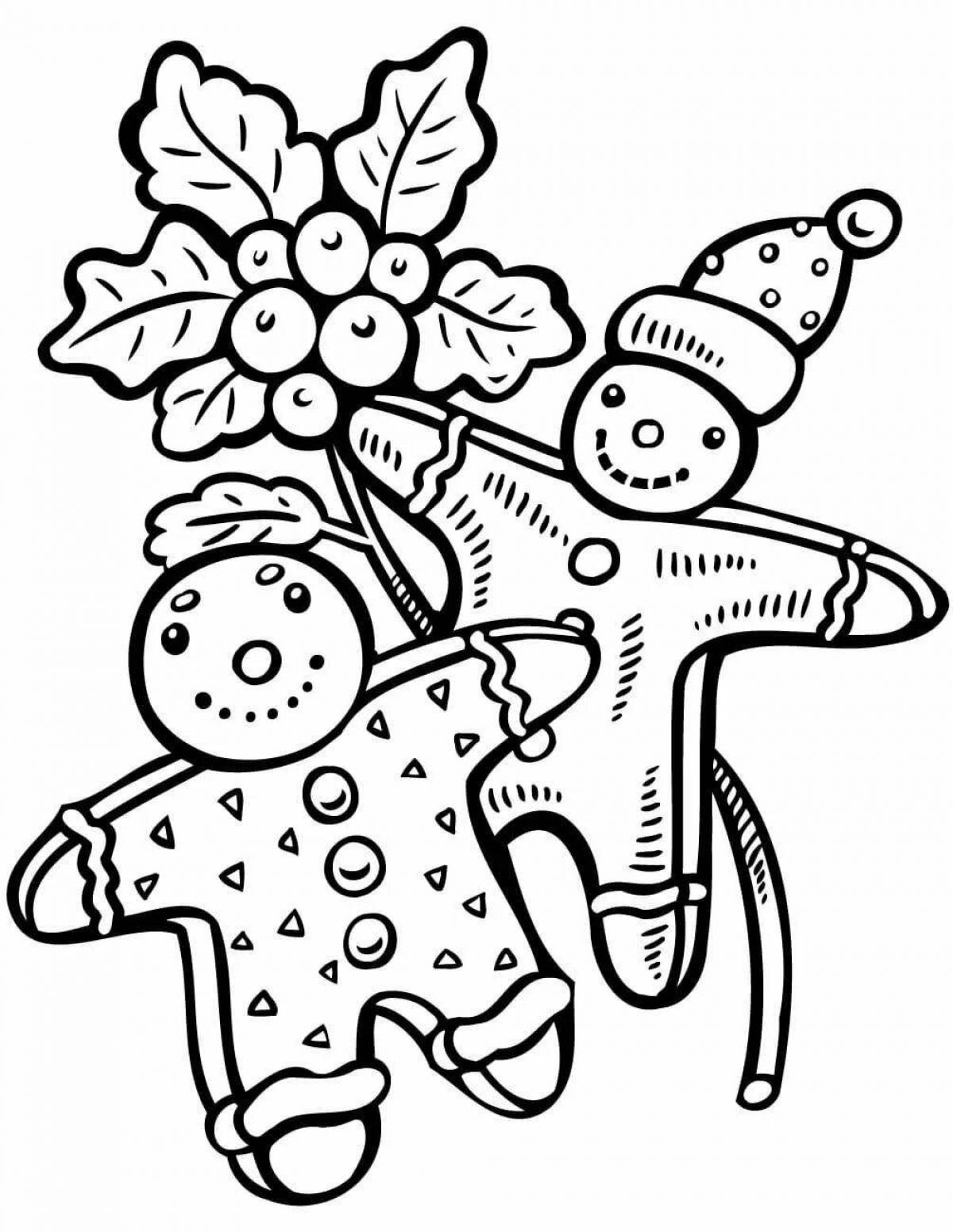 Coloring page unusual Christmas cookies