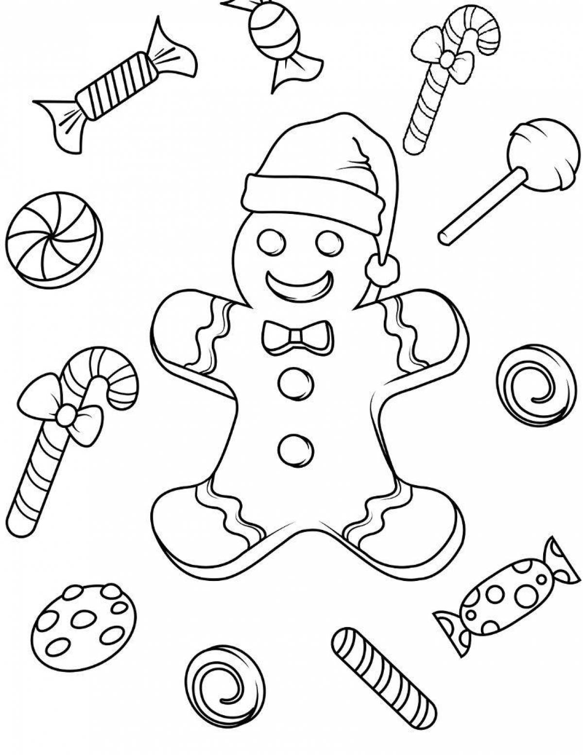 Glamourous Christmas cookies coloring page