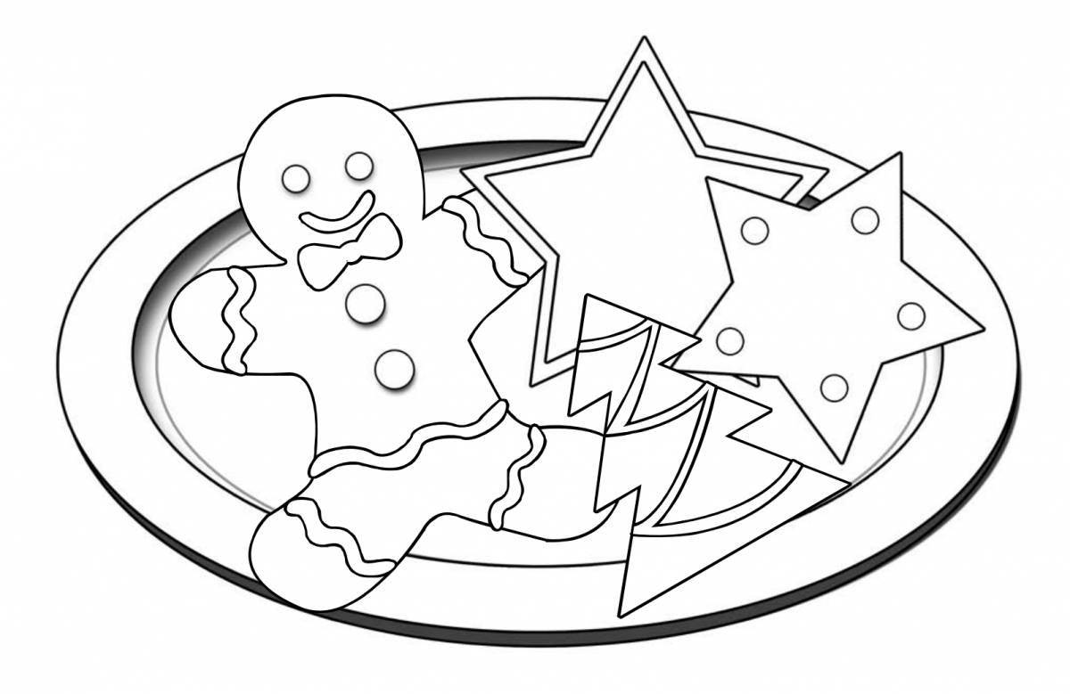 Coloring page luxury Christmas cookies