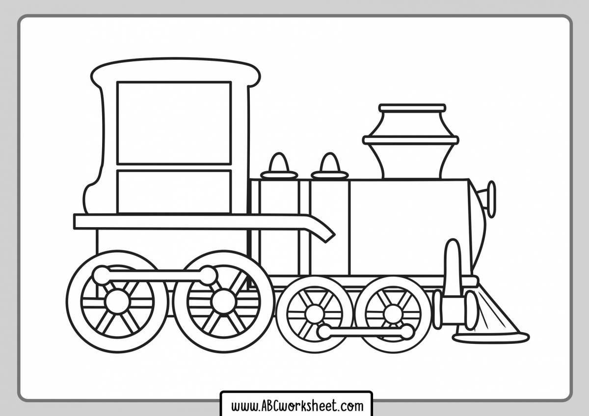 Colorful locomotive real coloring page