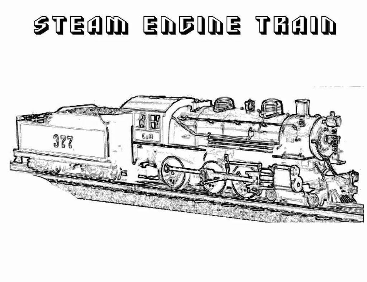 Coloring majestic locomotive real