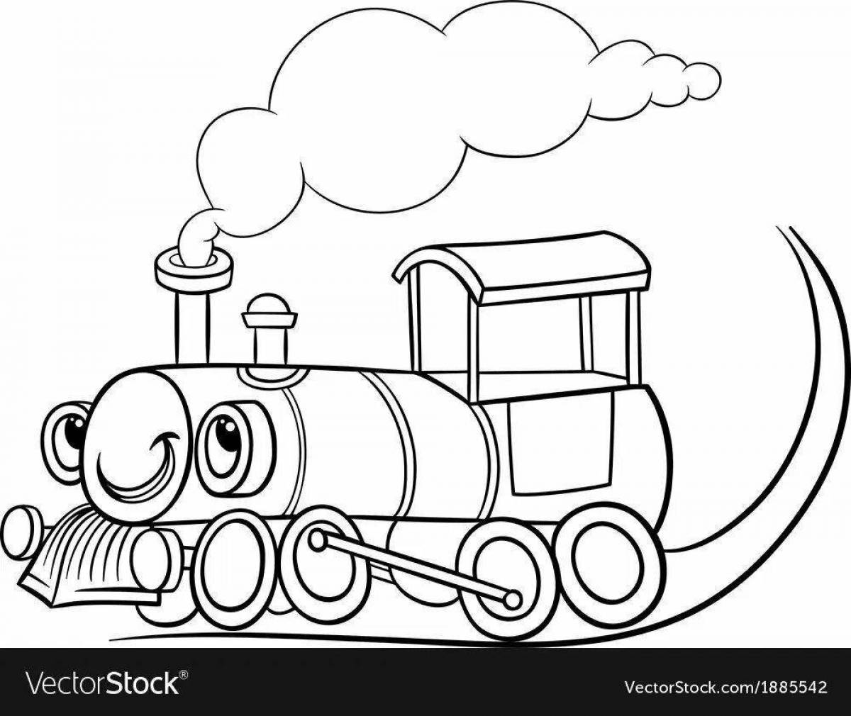 Flawless locomotive coloring page