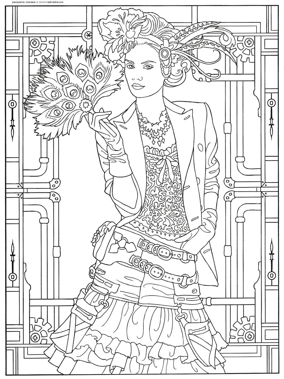 Intriguing steampunk coloring book
